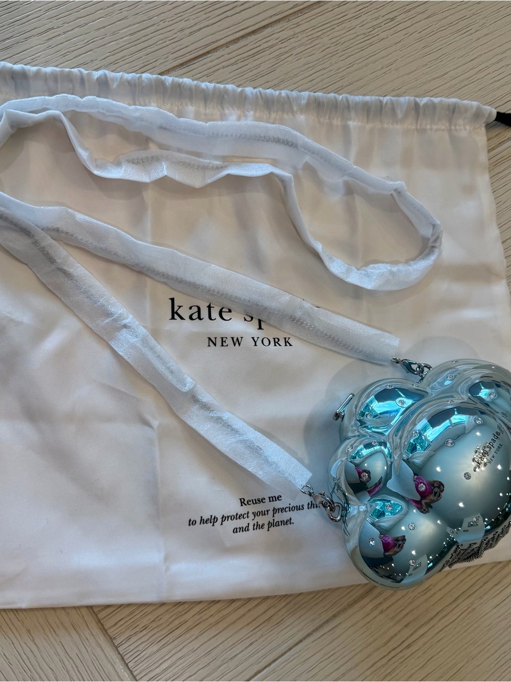 kate spade New York Silver 3D Cloud Fringe Crossbody Bag - Picture 5 of 9